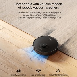 12 Pieces Side Brush Accessories for Roborock Qrevo Series,S8 Pro Ultra,Series of S7/Q7Max/Q8 Max+/Q5 Max+/Q5 Pro+/Q7/Q5/S6/S5/S4/E5/E4/E3/E2 Robot Vacuum Cleaner, Black