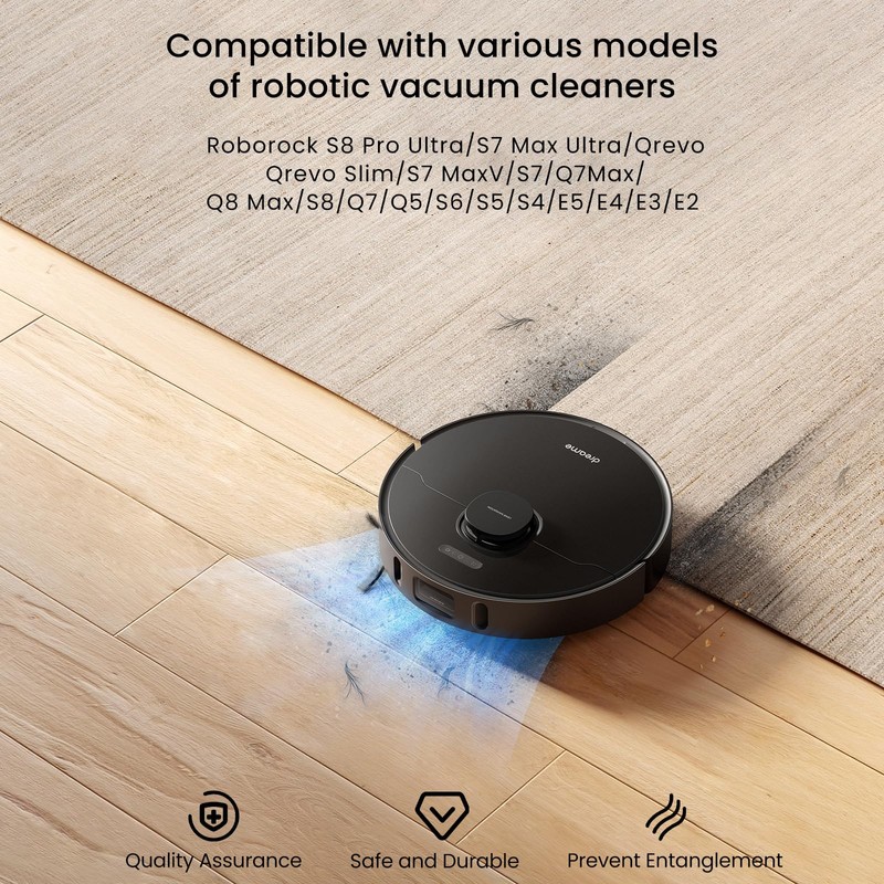 12 Pieces Side Brush Accessories for Roborock Qrevo Series,S8 Pro