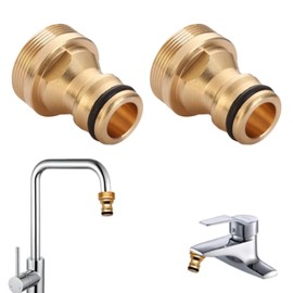 HAFRILY Set of 2 Adaptor Tap Garden Hose, Hose Adapter 22-24 mm Hose Connection Tap Adapter Tap for Garden Quick Coupling Garden Hose Connection