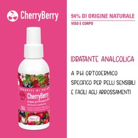 Helan I Sorbetti CherryBerry Parfümiertes Wasserspray für Körper und Gesicht, belebend mit Vitamin C, schwarzen Johannisbeeren und Amarena, leicht, natürlich, alkoholfrei und feuchtigkeitsspendend mit