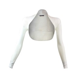 Glamexx24 Women's Bolero Long Sleeve Elegant Bolero Jacket Shoulder Jacket Short Top Shrug Cardigan Lightweight Cardigan Dress for Festivities, White