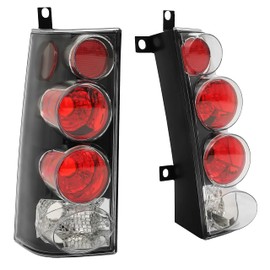 HECASA Tail Lights Assembly Pair Compatible with 1996-2002 GMC Savana Chevy Express 1500/2500/3500 Van Replacement Black Housing Clear Lens