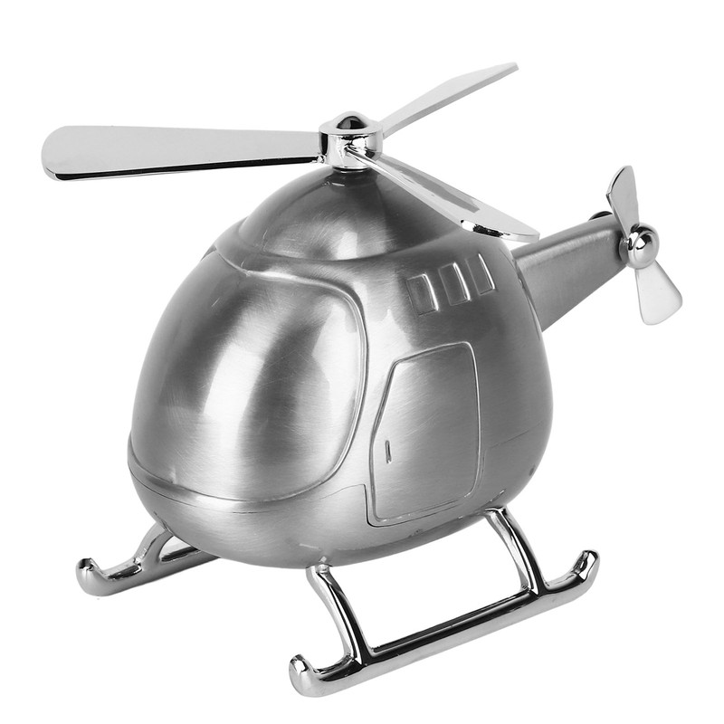 Helicopter Coin Bank Decorative Metal Money Saving Bank Coin Jar