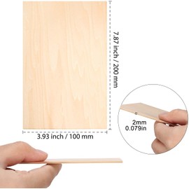 Tiardey 10 Pcs (200 x 100 x 2 mm) Balsa Wood Sheets Thin Balsawood Sheets Unfinished Plywood Board for DIY Wooden House Aircraft Ship Boat Model Projects