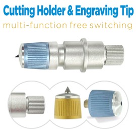 DBwhole CB09 for Silhouette Cameo 4 Engraving Tip and Cuttering Holder Tool, 2 Vinyl Fabric Cutting Blade and 7 Lovely Blank Tags, for Use in Silhouette Cameo 4/Portrait/Curio/Graphtec 6000/Plotter