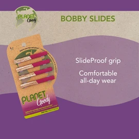 Planet Goody Bobby Pins - Maroon - Slideproof Bobbies to Style With Ease - Hair Accessories for Men, Women, Boys & Girls - For All Hair Types - Bound Plastic, 4 Count (Pack of 1)
