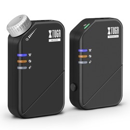 XTUGA J02S Wireless in Ear Monitor System, 2.4G Mini Stereo/Mono IEM System with Transmitter & Receiver, 8Hrs Power, Monitoring for Stage,Band,Singer,Musicians (Without Earphones)
