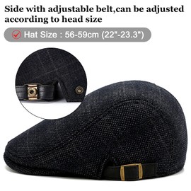 Happy Cherry Men's Flat Top Newsboy Hat Wool Blend Fleece Adjustable Lightweight Cap for Men Classic Vintage Hat