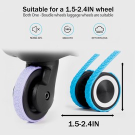 sfrvkly 8 pack Luggage Wheel Covers,Adhesive Silicone Silent luggage wheel suitcase wheel covers protector covers Cover for Carry-on Luggage 2-2.6 inches (grey)