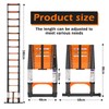 12.5FT Telescoping Extension Ladder for RV Attic Home, Multi-Purpose Collapsible