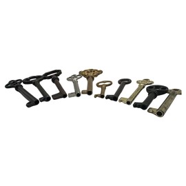 Universal Skeleton Key Set - Works with 1/2 Inch Keyholes Only - Generic Hollow Barrel Vintage Keys for Antique Furniture - Cabinet Doors, Grandfather Clocks, Dresser Drawers (Set of 10 Keys)