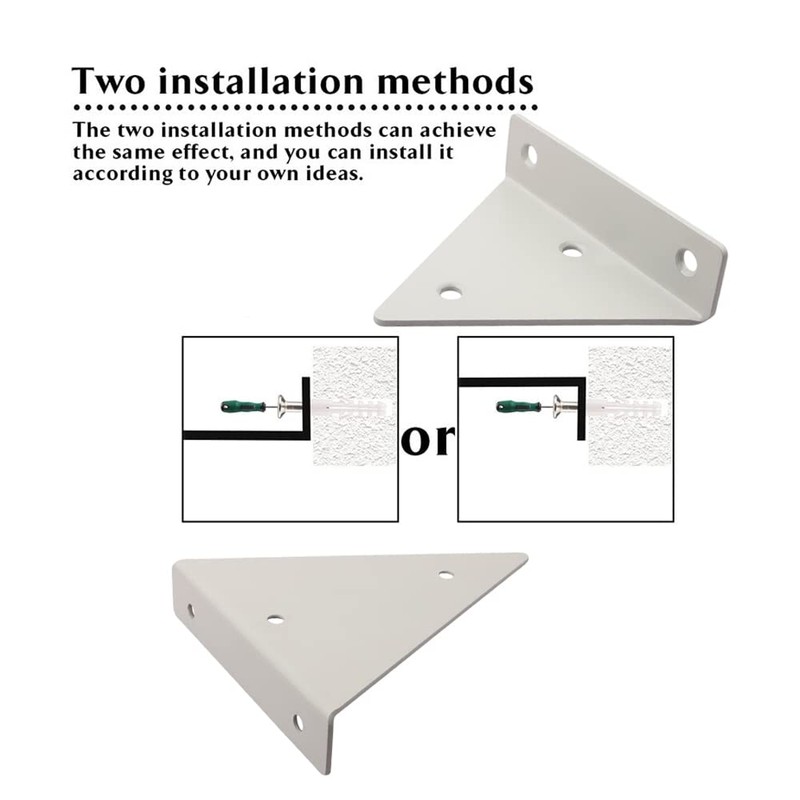 Pack of 2 Hidden Shelf Brackets, Shelf Brackets, Triangle Shape,