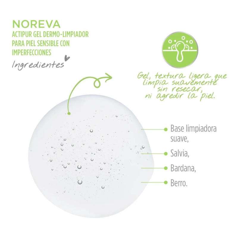 Gel Dermo-limpiador Noreva Actupur Piel Sencible Acné 150ml