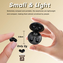 Smallest Invisible Purple Mini Wireless Bluetooth Earbuds Tiny Discreet Hidden Earbuds for Small Ear Canals In Ear Headphones for Work Side Sleeper Blue Tooth Sleeping Ear Buds Wireless Earphones