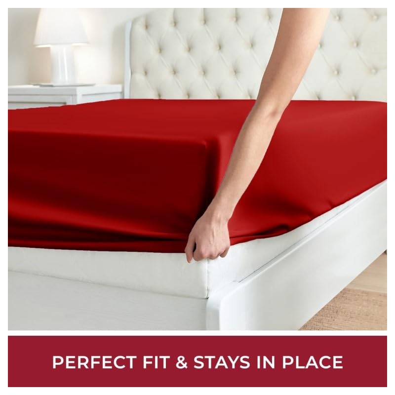Prime Linens Extra Deep 30Cm Plain Fitted Sheet, Elastic Pocket