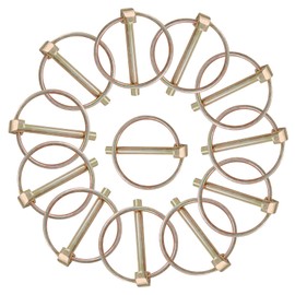 Kemcatui 12 PCS Heavy Duty Linch Pin with Ring, 3/16" x 1-1/2" Linch Pins for Trailer Trolley Trucks Mower, Lynch Pin Assortment Kit