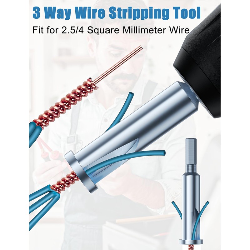 Wire Stripping and Wire Twister Tool for Drill - 3