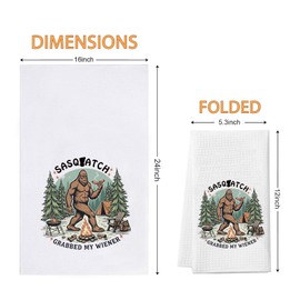 WCGXKO Sasquatch Grabbed My Winter Kitchen Towel Fantasy Creatures Gift Cryptid Creatures Gift (My Winter Towel CA)