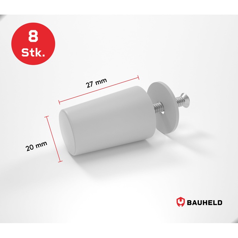 BAUHELD® Closed Roller Shutter Stopper, 27 mm, Pack of 8,