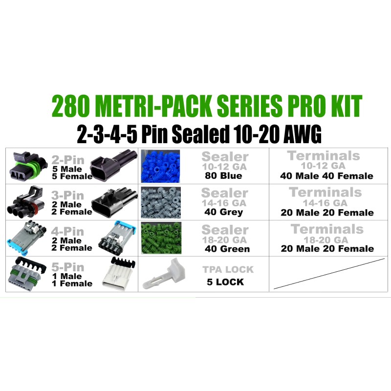Aptiv (formerly Delphi) 365pcs (2,3,4,5 PIN) APTIV/Delphi Metri-Pack 280 Series