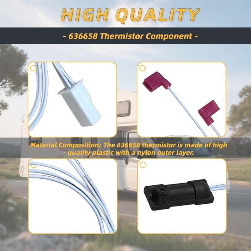 636658 Thermistor Component, RV Refrigerator Thermistor Compatible with Norcold Refrigerator