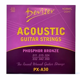 DEVISER ACOUSTIC GUITAR STRINGS 11-50 GAUGE 1 SET OF 6 STRINGS 3 FREE GUITAR PICKS