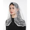 Bozidol Christian Veil Catholic Veils White Lace D-Shaped Embroidered Easter