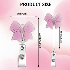 Valentine's Day Badge Reel, Cute Heart Badge Reel, Retractable Id Badge Holder Clip, Pink Badge Clip with Alligator Clip, Badge Reels Retractable for Nurse Nursing Rn Doctor Medical Worker & Teacher