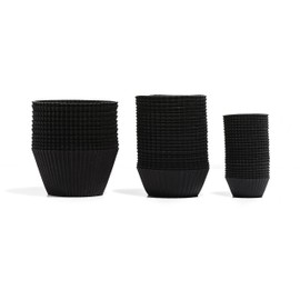 The Silicone Kitchen Reusable Silicone Baking Cups Gift Set Bundle, 24 Regular Baking Cups, 12 Jumbo Baking Cups, 24 Mini Baking Cups, Matte Black