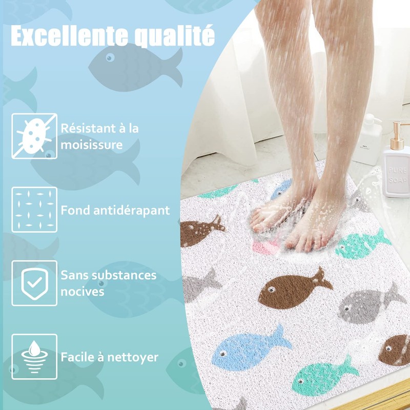 Shower Mat Non-Slip 60 x 60 cm Safety Mat Comfort