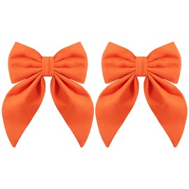 3.5 Inch Hair Bow Clips Linen Hair Accessories for Teens, Orange