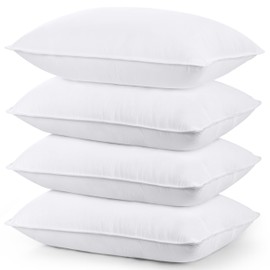 Utopia Bedding Bed Pillows for Sleeping (White), Queen Size Set of 4, Hotel Pillow, Cooling Pillows for Side, Back or Stomach Sleepers