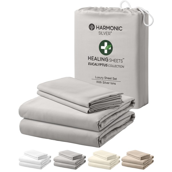 HARMONIC SILVER Eucalyptus Collection Queen Size Sheet w/Silver Ions |