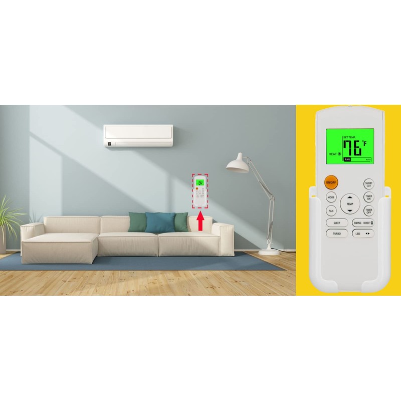 Replacement Remote Control for MrCool DIY-24-HP-230A DIY-24-HP-230AE DIY-24-HP-230B16 DIY-36-HP-230A A-12-HP-230B-MS