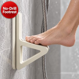 Wall-Mounted Shower Footrest for Shaving – No-Drill Plastic Foot Support for Everyday Bathroom Grooming