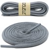 DELELE Oval Athletic Shoelaces Half Round Shoe Laces Light Gray