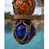 St/5 Japanese Glass Fishing Buoys 5 Assorted Colors Roped Together
