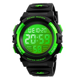Kids Digital Watches Boys 4-12, Kids Green Digital Sports Waterproof Outdoor Analog Electronic Watches with Alarm Stopwatch, Children Birthday Presents Gifts Toys for Age 4-12 Year Old Boys Girls