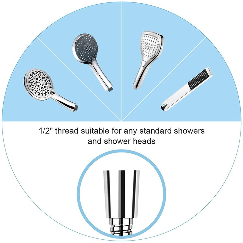 VASLON Copper Head Shower Hose Stainless Steel Extra Long Shower