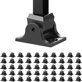 Aluminum Alloy Baluster Shoes Square Balusters Baluster Wrought Spindles for Staircase Slant Shoes with Screw Holes for Use with 1/2 Inch Staircase Balusters, Spray Coated Black (50 Pcs)