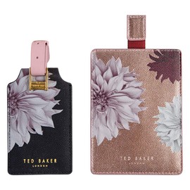 Ted Baker Travel Set, Faux Leather, Black/Pink, One Size