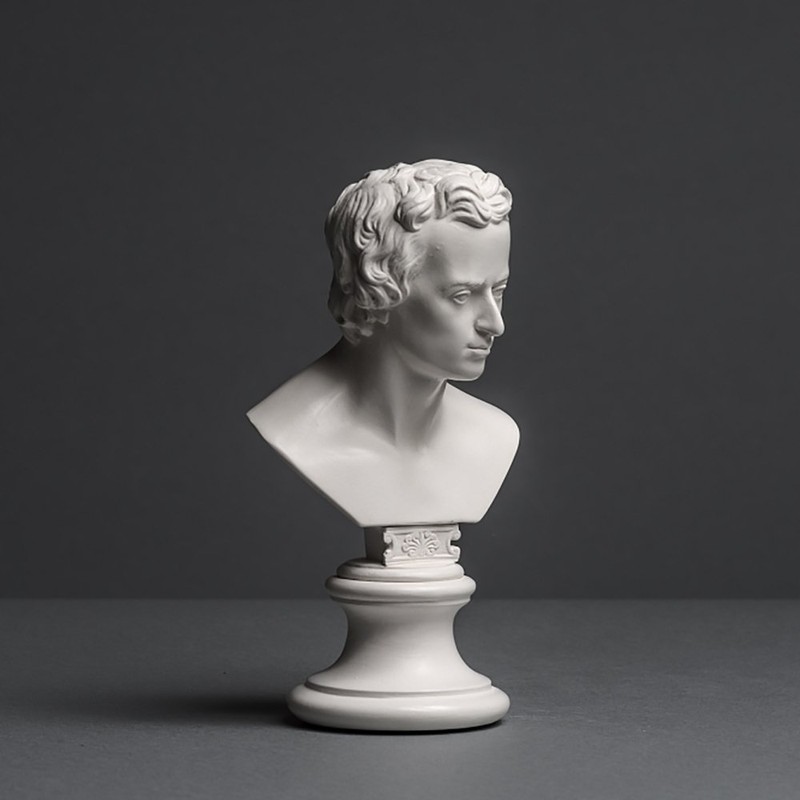 Schiller Sculpture Made of High-Quality Zellan, Handmade, Made in Germany,