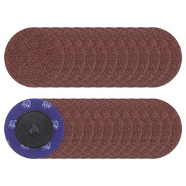 sourcing map 25pcs Quick Change Sanding Discs 2" 40 Grit R-Type Roll Lock Aluminum Oxide Conditioning Disc Sandpaper for Die Grinder Grinding Fast Cutting, Red