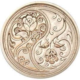 Yin Yang Roses - Deluxe 1.2" (3cm) Diameter Wax Seal Stamp by Seasons Creations