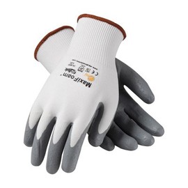 Protective Industrial Products X-Large MaxiFoam By ATG 15 Gauge Abrasion Resistant Gray Foam Nitrile Palm And Fingertip Coated Work Gloves With White Seamless Knit Nylon Liner And Continuous Knit Cuff