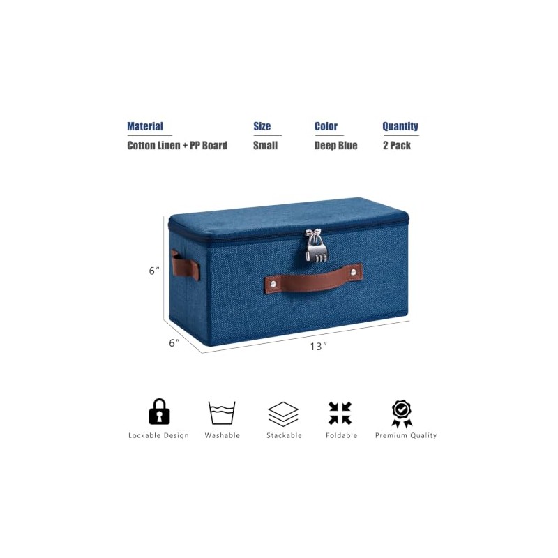 Caja de almacenamiento con cerradura de combinación de 2