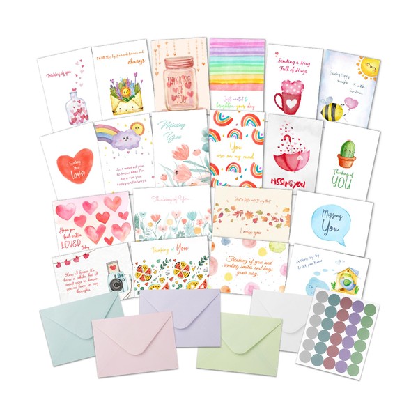 Mr. Pen- Thinking of You Cards with Envelopes, 20 Unique