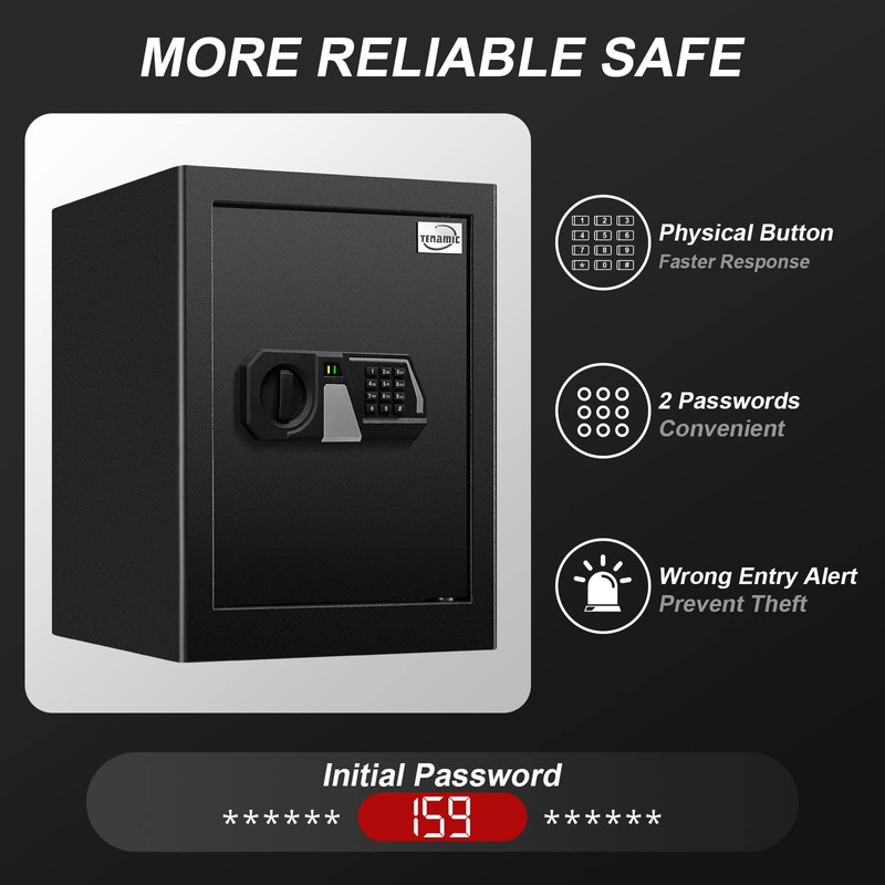 Tenamic Fireproof Safe Box 2.0 Cuft Electronic Digital Security Box,