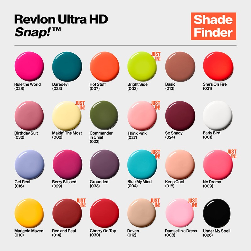 REVLON Ultra HD Snap Nail Polish, Glossy Nail Color, 100%