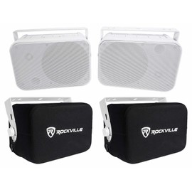 Universal (2) Rockville HP65S-8 6.5" Outdoor Patio Backyard Speakers w/Waterproof Covers